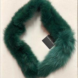 Adrienne Landau Emerald Green Fox Fur Wrap